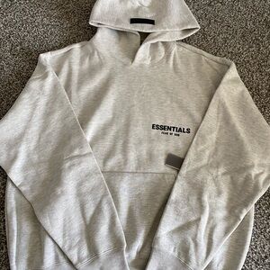 ESSENTIALS FEAR OG GOD LIGHT OATMEAL PULLOVER HOODIE SIZE M